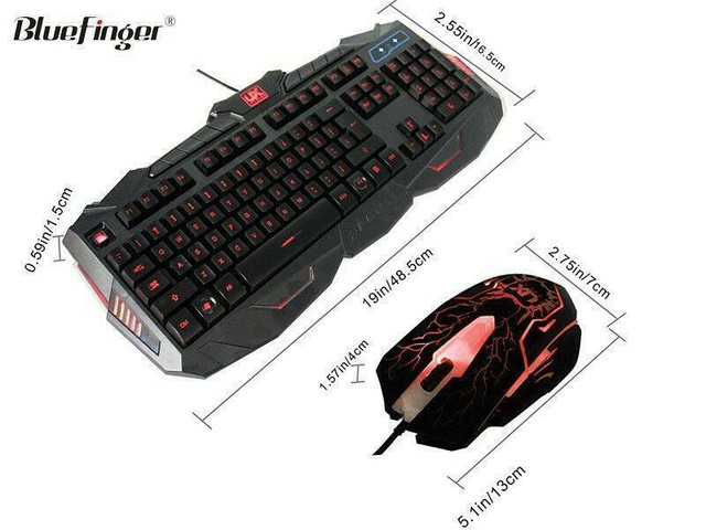 NEW WIRED KEYBOARD & MOUSE GAMING MECHANCIAL COLORED PC V100 in Mice, Keyboards & Webcams in Edmonton Area - Image 2