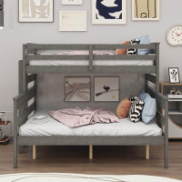 Harriet Bee Wood Twin Over Full Bunk Bed With Ladder