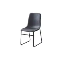 Ivy Bronx Dining Chair With Metal Legs Black Finish And Upholstered In Leatherette