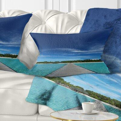 East Urban Home Seascape Infinite Sea Pier Lumbar Pillow in Bedding