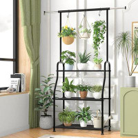 Arlmont & Co. 3 Tiered Hanging Plant Shelf for Multiple Flower Planter Holder Tall Large Rack