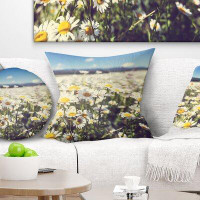 Made in Canada - East Urban Home Mountain Plain with Daisy Flower Pillow