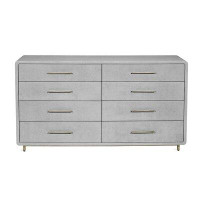 Interlude Alma 8 Drawer 60" W Solid Wood Double Dresser