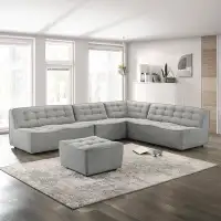 Latitude Run® Edrina Modular Corner Sofa (Light Grey Linen)