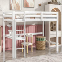 Latitude Run® Twin Loft Bed With Built-In Desk