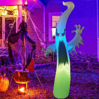 The Holiday Aisle® 6 FT Height Halloween Inflatable Outdoor Colourful Dimming Ghost, Blow Up Yard Decoration Clearance W