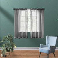Gracie Oaks Sheer Voile Curtains For Bedroom Living Room Kitchen 2 Panels Set Rod Pocket Elegant Home Decoration Light F