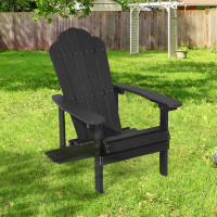 Rosecliff Heights Patio Single Chair Adirondack Chair Outdoor For Fire Pit, Polywood Plastic Weather-Resistant Recliner