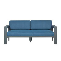 Ivy Bronx Laykyn 74'' Wide Outdoor Loveseat with Cushions