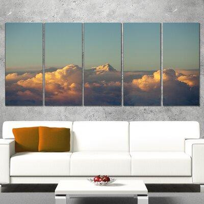 Design Art Orange Clouds Colourful Sunset in Sky 5 Piece Photographic Print on Wrapped Canvas Set in Arts & Collectibles