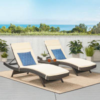 Brayden Studio Ardoin Sun Reclining Chaise Lounge with Cushion and Table