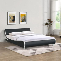 Orren Ellis Faux Leather Upholstered Platform Bed Frame