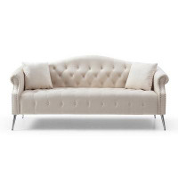 Rosdorf Park Classic Chesterfield Velvet Sofa Loveseat Contemporary Upholstered Couch Button Tufted Nailhead Trimming Cu