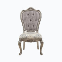 Wenty Ariadne Arm Chair (Set-2), Velvet & Antique Plantinum Finish
