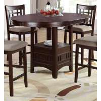 Red Barrel Studio Dining Table Round Counter height Dining Table w Shelve 1pc Table