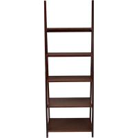Latitude Run® Modern 5-Tier Ladder Bookshelf Organizer, Espresso