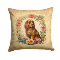 East Urban Home Sussex Spaniel and Flowers Fabric Decorative Pillow