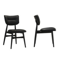 Corrigan Studio Joss Full leather Upholstered Back Side Chair Dining Chair