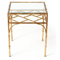 Everly Quinn Bevers Glass Top End Table with Storage