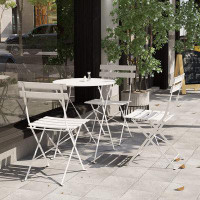 Ebern Designs 3-Piece Bistro Set Folding Outdoor Furniture Sets with Premium Steel Frame