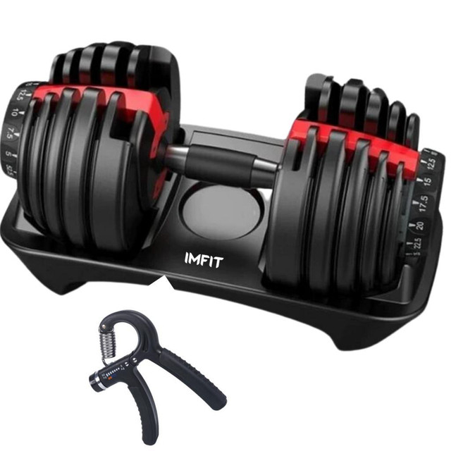 IMFit Adjustable Dumbbells with Free Hand Grip Strengthener in Exercise Equipment in Mississauga / Peel Region - Image 2