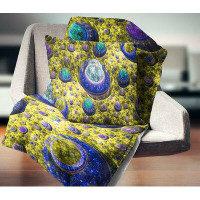 Made in Canada - East Urban Home Fractal Exotic Planet Abstract Pillow