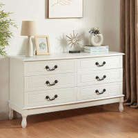 Alcott Hill Alcott Hill Modern 6 Drawer Dresser, Wood Double Chest Of Drawers With Storage, Storage Dresser Cabinet For