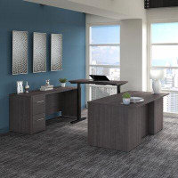 Bush Business Furniture Bush Business Furniture Office 500 72W Height Adjustable U Shaped Executive Desk With Drawers In