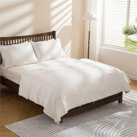 KAHEISINGU Silk Comforter for Summer/Fall with Cotton Shell,White Cooling Comfor