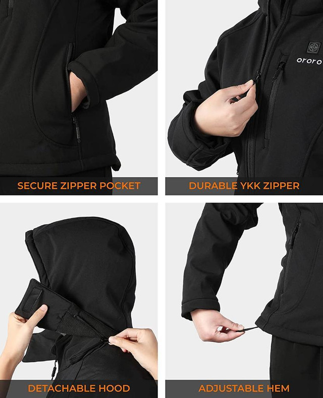 Women's Heated Jacket w/Battery Pack and Detachable Hood  FAST, FREE Delivery in Women's - Other - Image 3