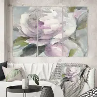 Made in Canada - East Urban Home Shabby Elegance 'Twilight Peony' Painting Multi-Piece Image on Wrapped Canvas