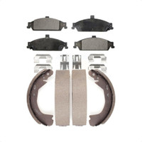 Front Rear Semi-Metallic Brake Pads & Drum Shoe Kit For Chevrolet Pontiac Grand Am Malibu KFN-100127