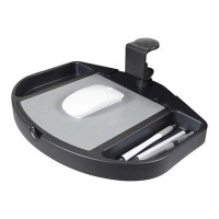 Inbox Zero Inbox Zero Clamp On 360 Degrees Swivel Out Mouse Tray With Storage For Desks And Tables Up To 1.5 Thick