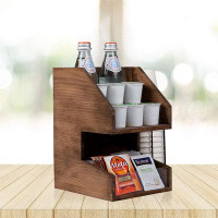 Loon Peak Porte-sachet de café organisateur de condiments de café, boîte de rangement en bois pour dosette de sachets de