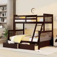 Harriet Bee Twin-Over-Full Bunk Bed With Ladders And Two Storage Drawers
