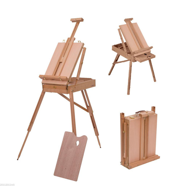 HOMCOM Wooden Easel painting easel Folding French Artists Easel Set Portable Art Painters Tripod Sketch Craft | Aosom Ca in Hobbies & Crafts