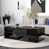 Wrought Studio Modern Coffee Table with Tempered Glass