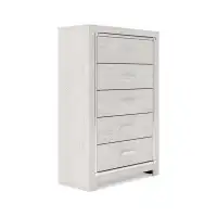 Benjara 51 Inch Tall Dresser Chest, 5 Drawers, Wood With Pearlized Finish, White