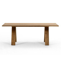 Ivy Bronx Nordic solid wood dining table long creative casual dining table log office work table