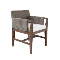 Highland Dunes Salyer Outdoor Teak Patio Dining Chair with Cushion