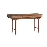 Recon Furniture 55.12" Black Rectangular Solid Wood Desk,2-drawer