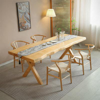 STAR BANNER Nordic Simple Log Dining Table Sets Household Soli Rectangular 31.5'' W Dining Set