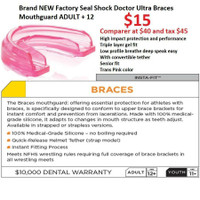 Brand NEW Factory Seal Shock Doctor Ultra Braces  Mouthguard ADULT + 12