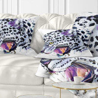 Made in Canada - East Urban Home Animal Ferocious Snow Leopard Face Lumbar Pillow