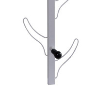 Latitude Run® 34 Inch Wall Mounted Coat And Hat Rack With 8 Hooks, Silver Metal Frame