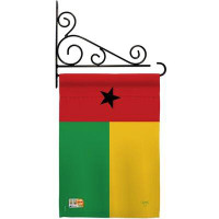 Breeze Decor Guinea Bissau - Impressions Decorative Metal Fansy Wall Bracket Garden Flag Set GS108308-BO-03