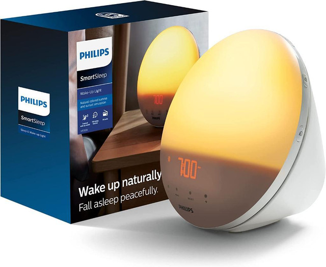 BEST DEAL* Philips Wake-Up Light Coloured Sunrise Simulation, White  FAST, FREE Delivery in Indoor Lighting & Fans