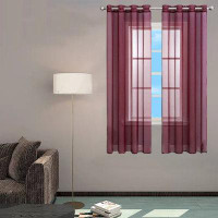 Winston Porter 2 Panels Sheer Curtains Elegant Grommet Window Voile Panels/Drapes/Treatment For Bedroom Living Room (54X