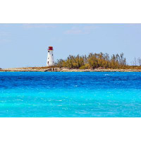 Breakwater Bay Paradise Island Lighthouse by Simplyphotos - Wrapped Canvas Photograph