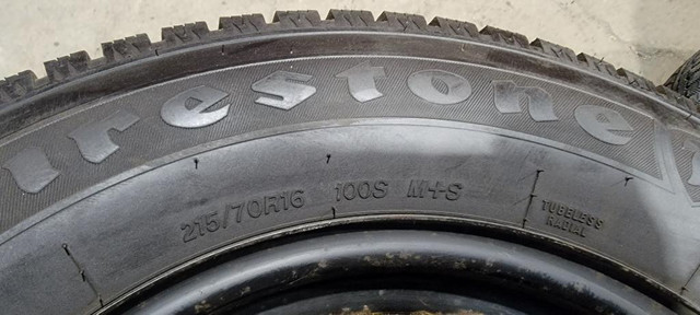 215/70/16 4 pneus HIVER  FIRESTONE COMME NEUF in Tires & Rims in Greater Montréal - Image 2